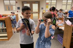 Sharing his new 3D book with a friend!